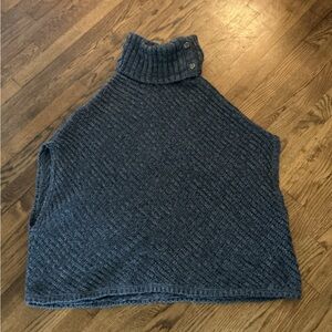 Cozy Banana Republic Turtleneck Poncho Sweater - Slate Blue